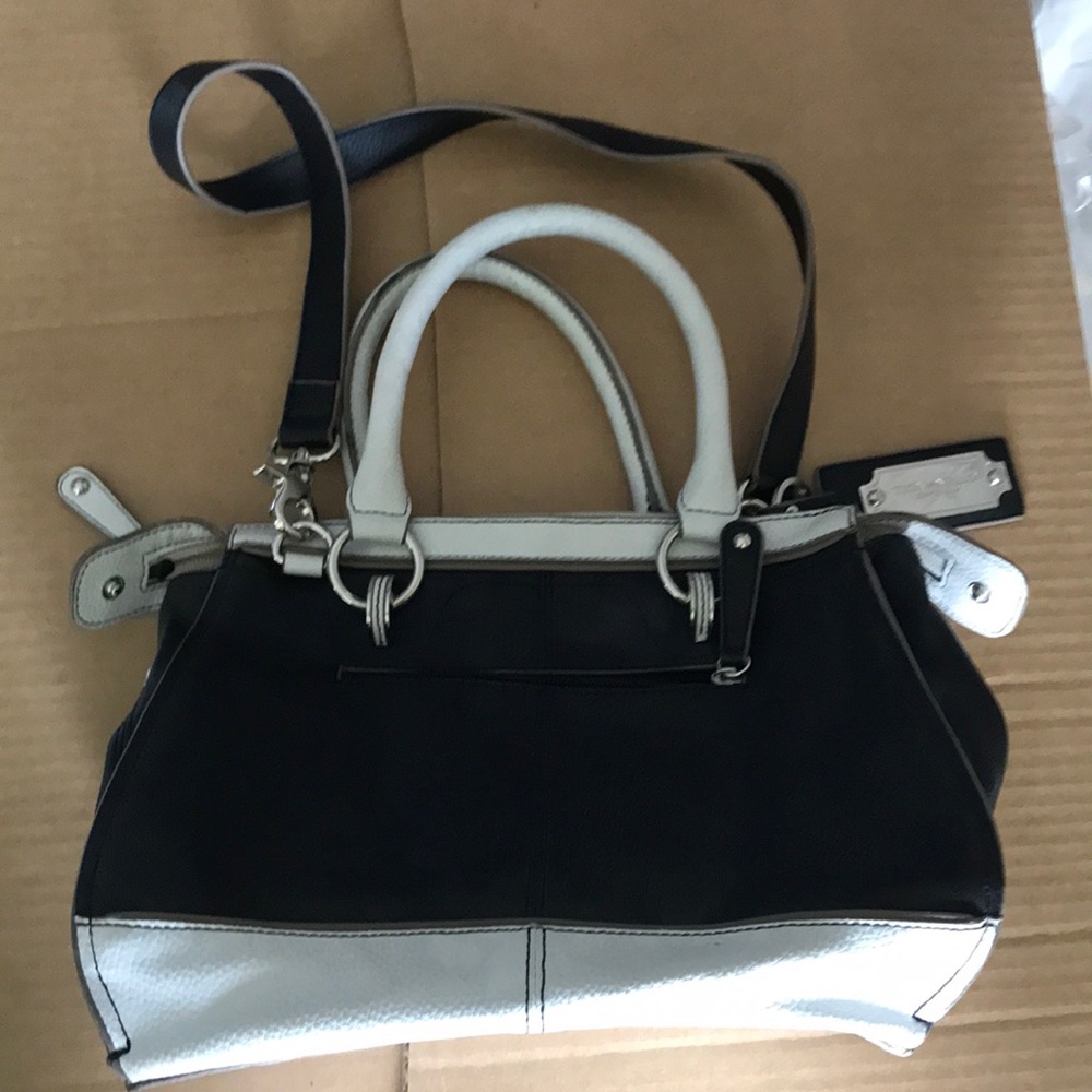 Cream and black leather Tignanino handbag